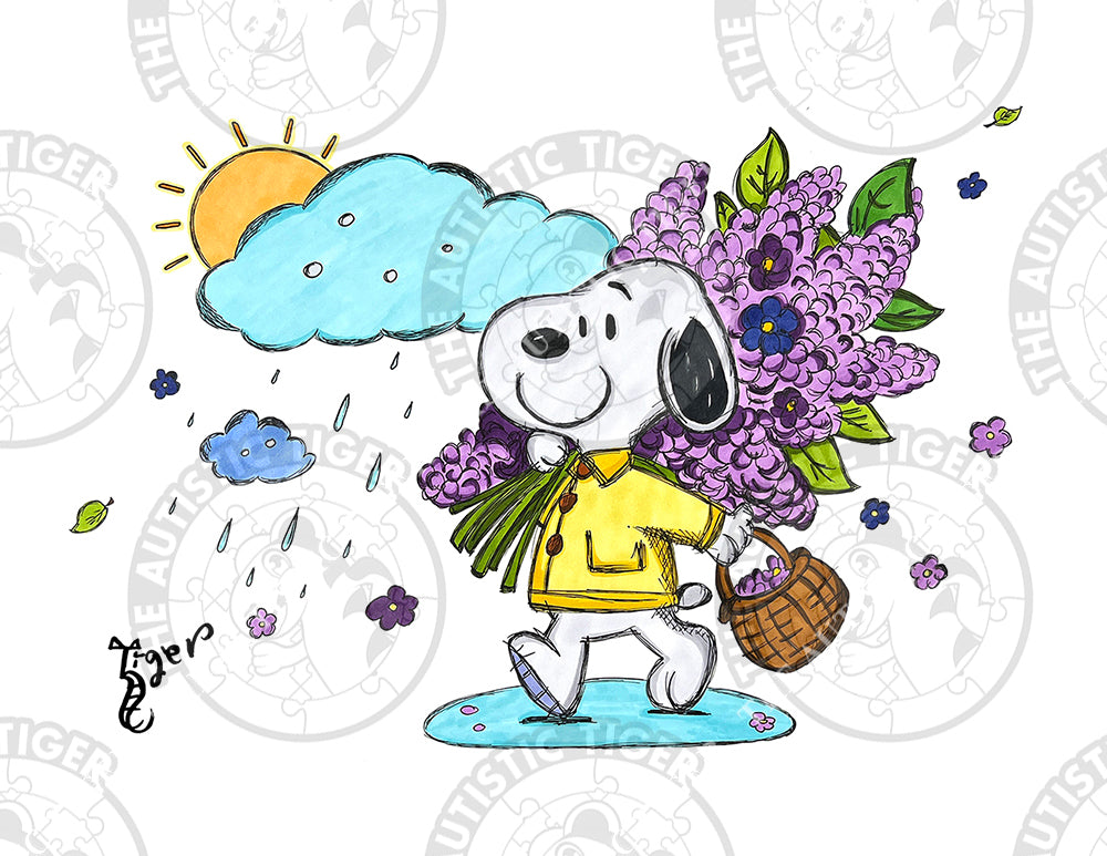 Art Print - C31 Snoopy Lavender - Peanuts