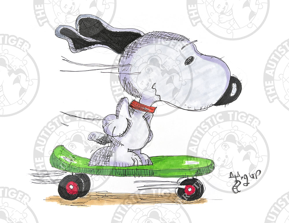 Art Print - C32 Snoopy Skateboard - Peanuts