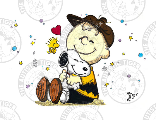 Art Print - C35 Charlie Brown Hugs Snoopy - Peanuts