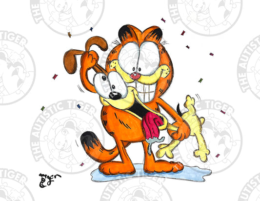 Art Print - C49 Garfield Stretches Odie