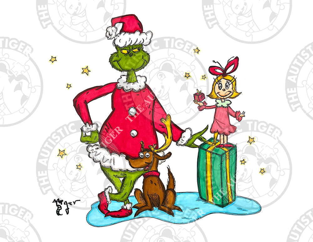 Art Print - C5 Grinch and Cindy Lou Who - Dr Seuss