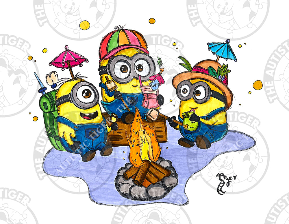 Art Print - C9 Minions Campfire - Despicable Me / Minions