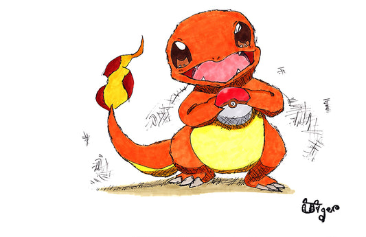 Charmander - Pokemon - 11x17 Character Drawing