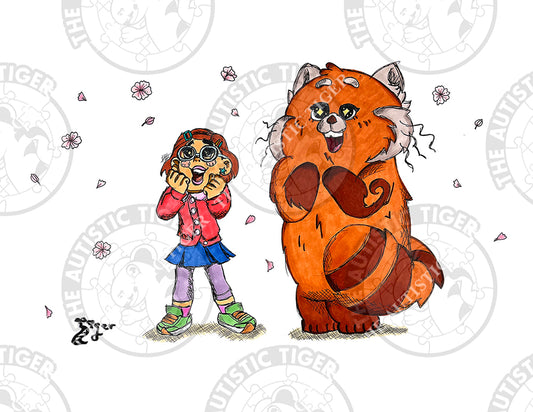 Art Print - D17 Mei and Red Panda - Turning Red