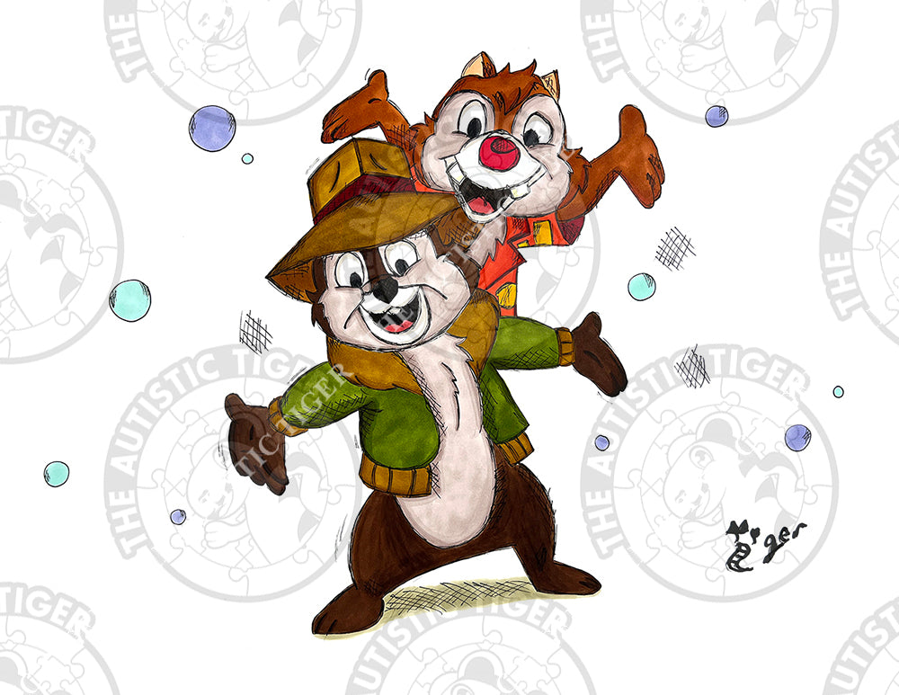 Art Print - D27 Chip and Dale - Disney