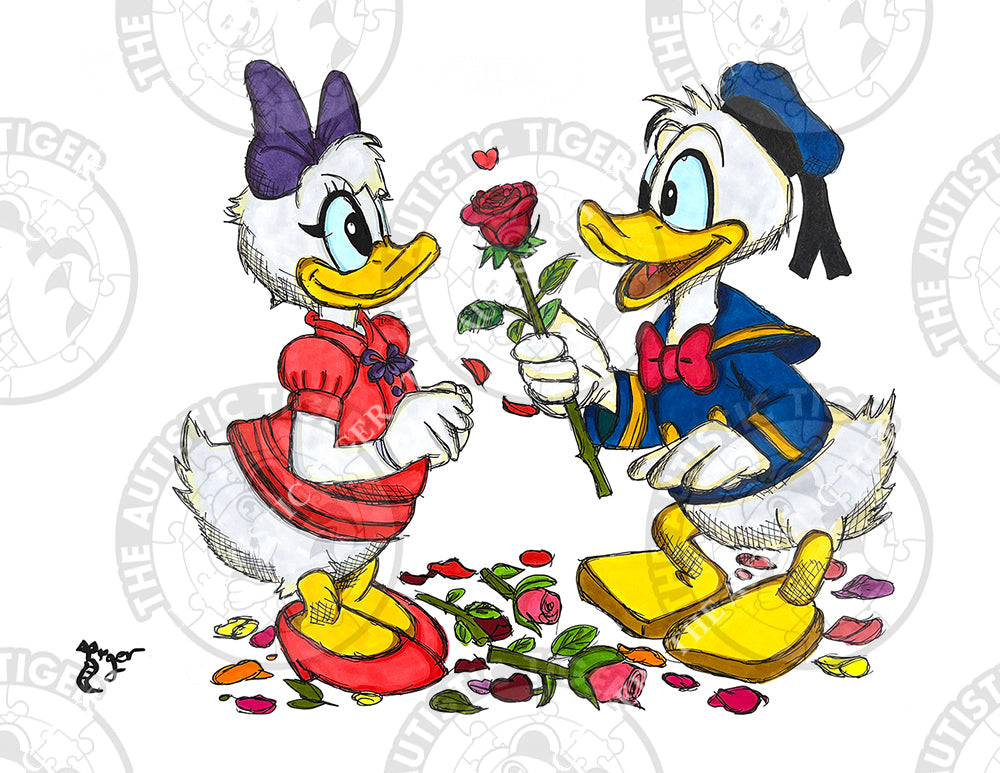 Art Print - D29 Donald and Daisy Duck - Disney Fab 5