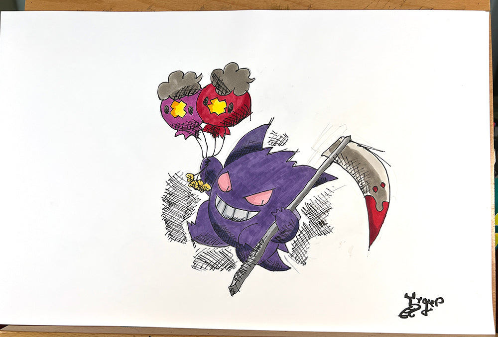 Gengar - Pokemon - 11x17 Character Drawing