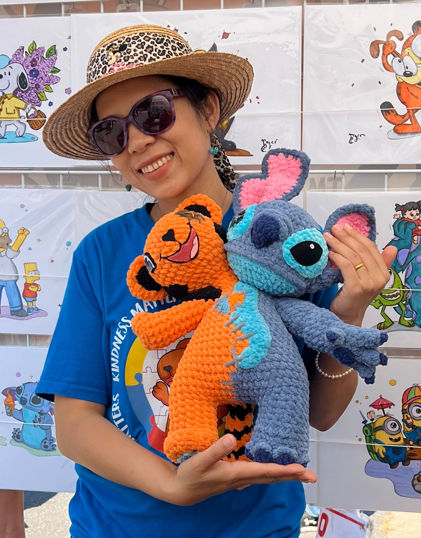 The Autistic Tiger (TAT) / Stitch Hand Crocheted 2-Headed Dead Doll Plushie