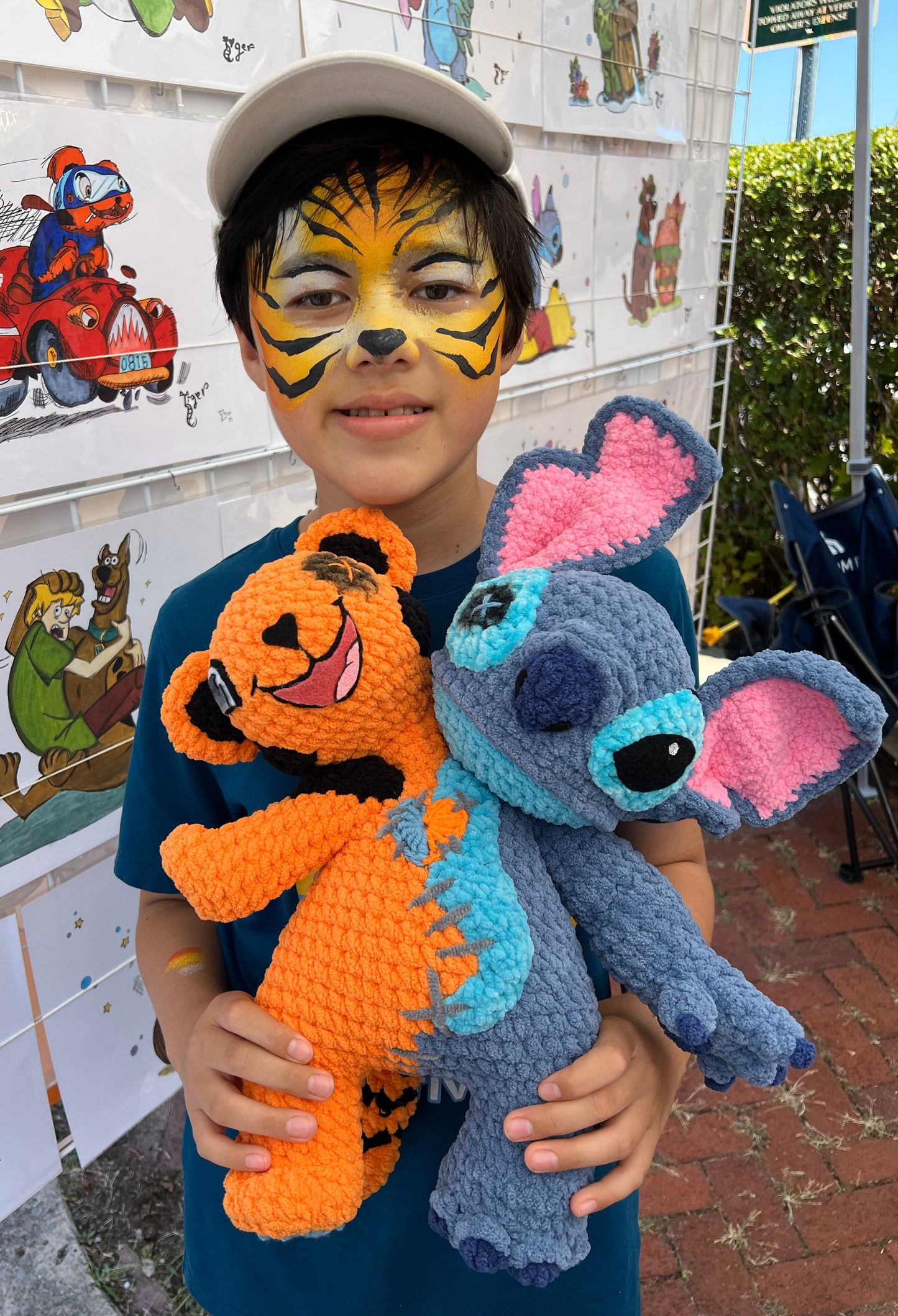 The Autistic Tiger (TAT) / Stitch Hand Crocheted 2-Headed Dead Doll Plushie