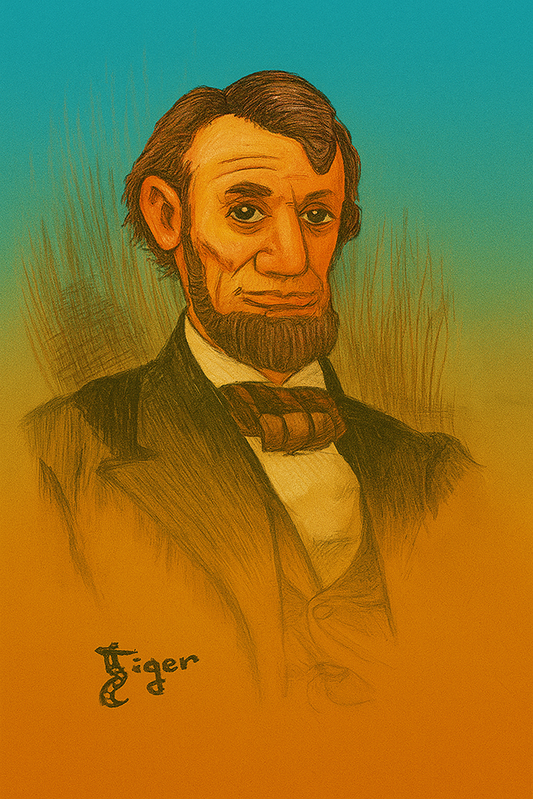 Art Print - M15 Abraham Lincoln Portrait Color