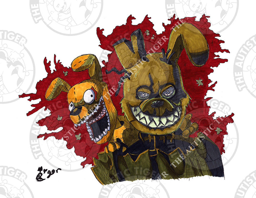 Art Print - M4 Springtrap - Five Nights and Freddy's FNAF