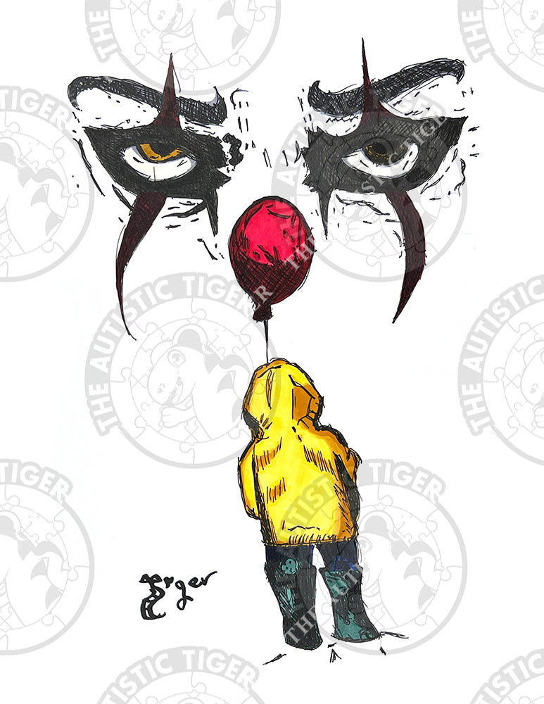 Art Print - M5 Pennywise Color - It Clown Balloon