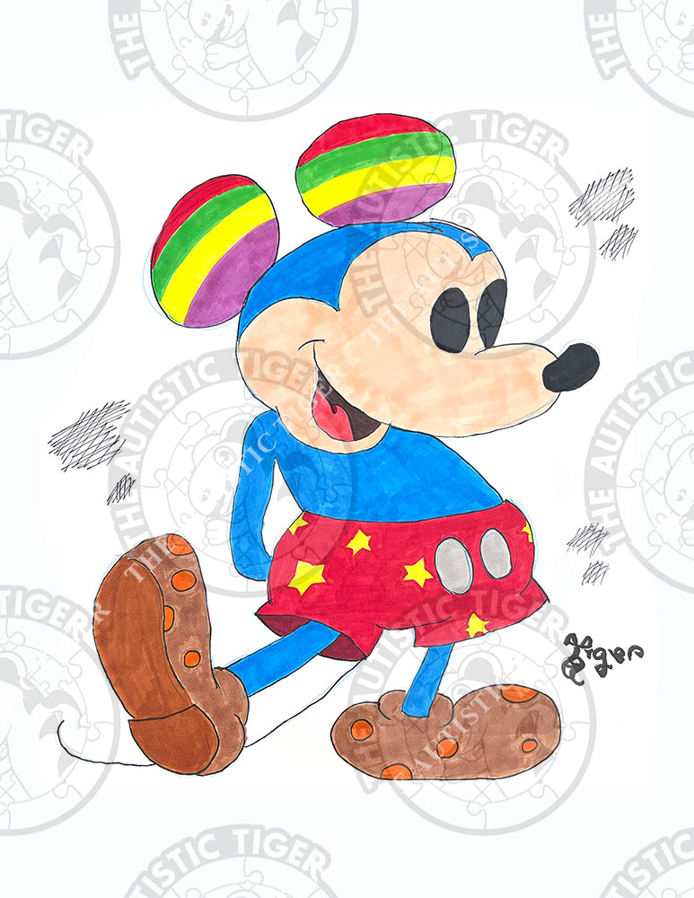 Art Print - MM11 Rainbow Mickey - Disney Fab 5