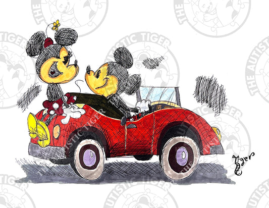 Art Print - MM8 Mickey and Minnie - Perfect Picnic - Disney Fab 5