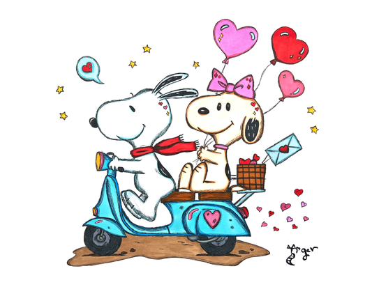 Art Print - N14 Snoopy's In Love - Peanuts
