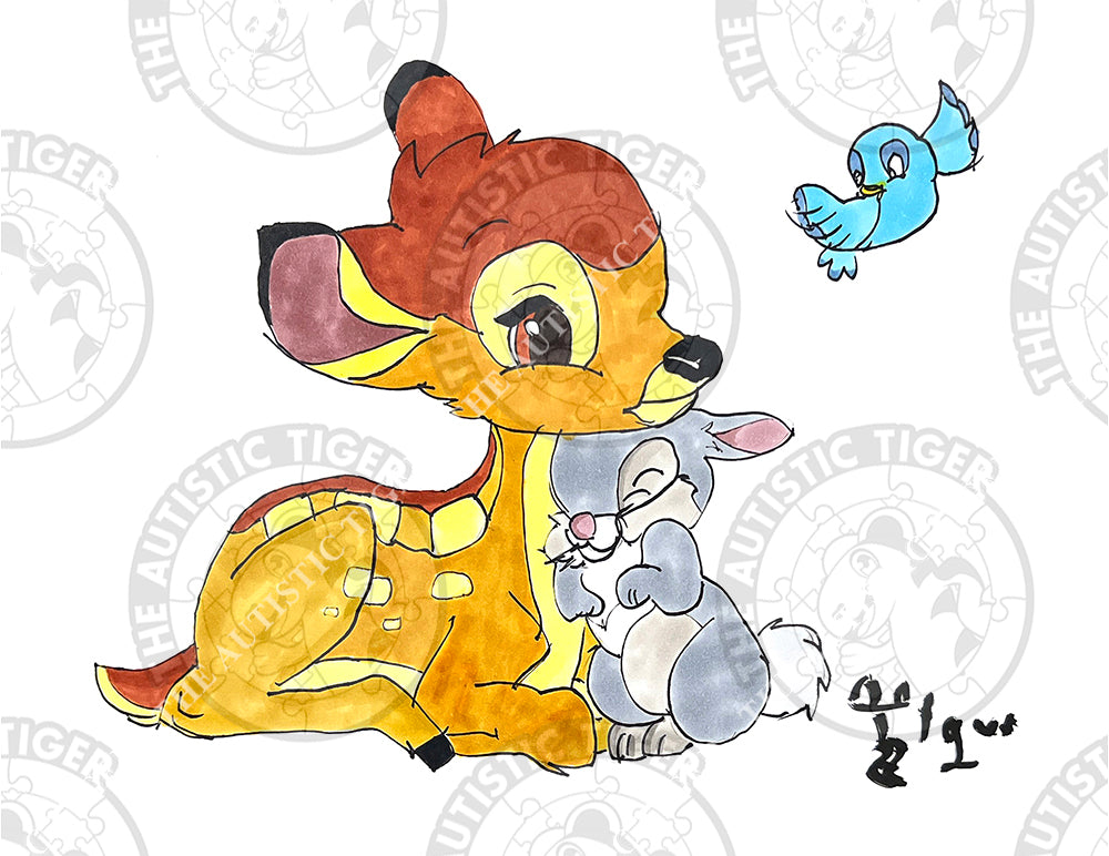 Art Print - N18 Bambi and Thumper
