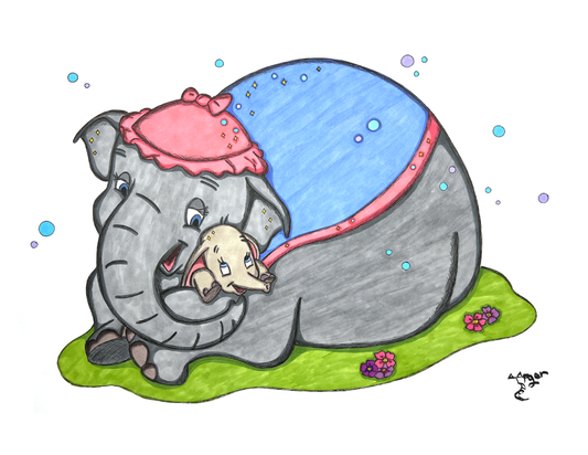 Art Print - N21 Baby of Mine - Dumbo and Mom