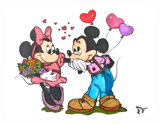 Art Print - N22 Mickey and Minnie Valentine