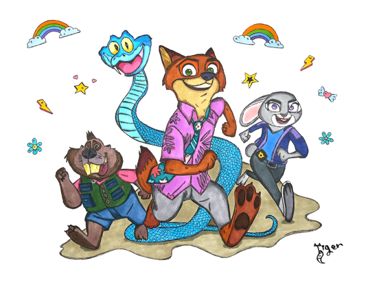 Art Print - N27 Judy Hopps and Nick Wilde - Zootopia