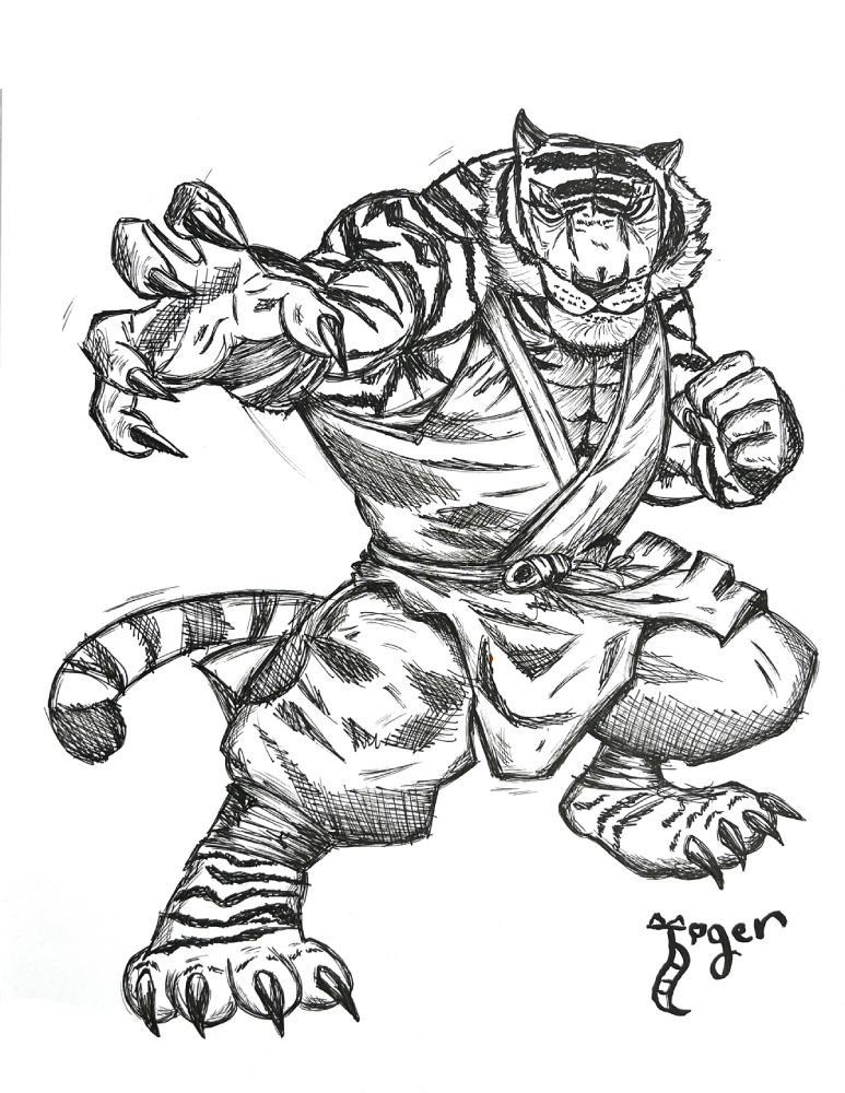 Art Print - N36 Master Tiger - Pen and Ink