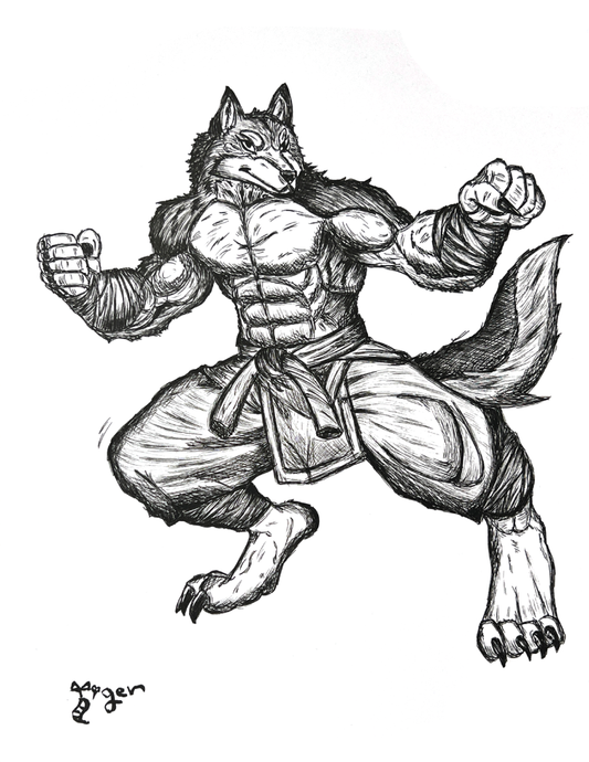 Art Print - N37 Master Wolf - Pen and Ink