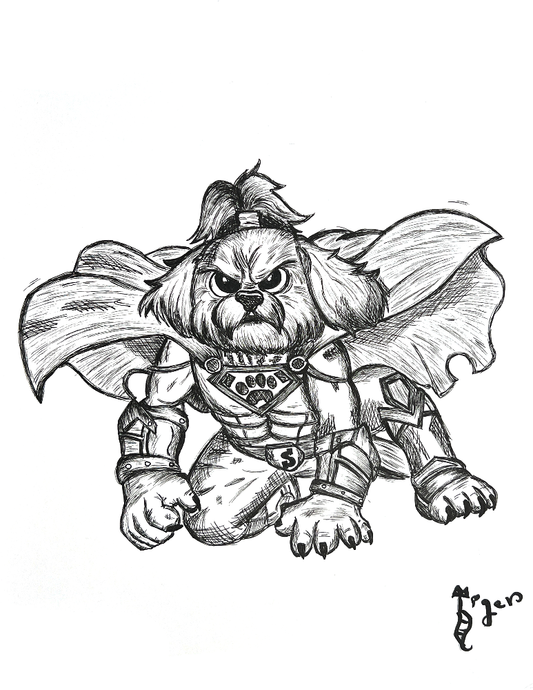 Art Print - N39 Rocket the Chocolate Avenger - Pen and Ink