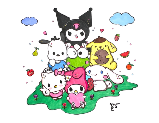 Art Print - N04 Hello Kitty and Friends - Kuromi