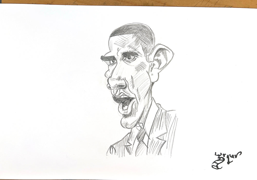 Barack Obama - 11x17 Caricature Drawing