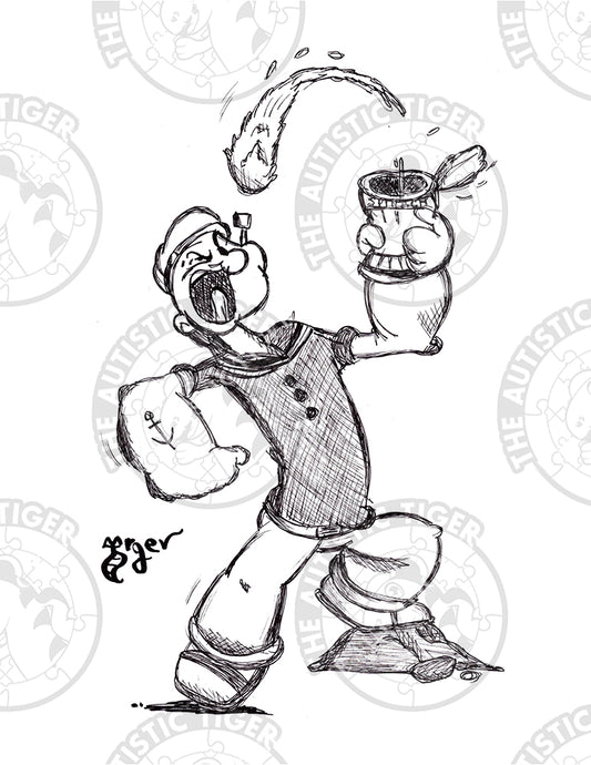 Art Print - P2 Popeye B/W