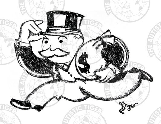 Art Print - P4 Mr. Monopoly B/W