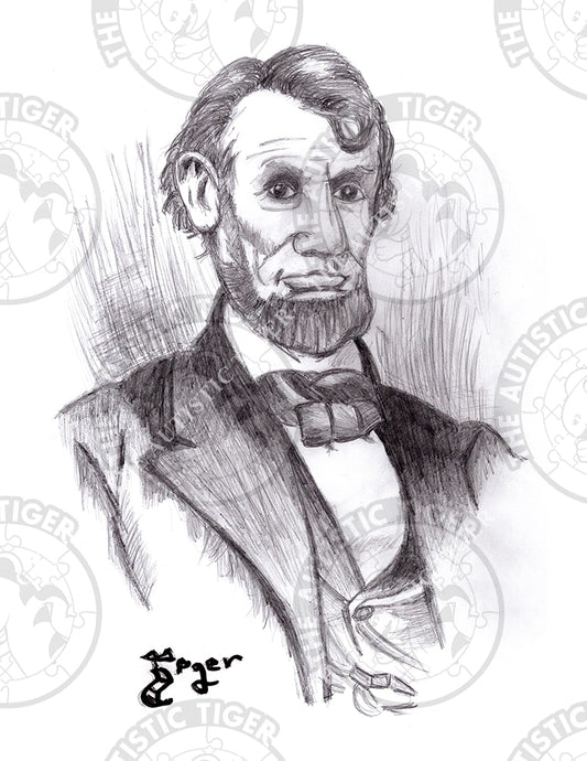 Art Print - P67 Abraham Lincoln Portrait B/W