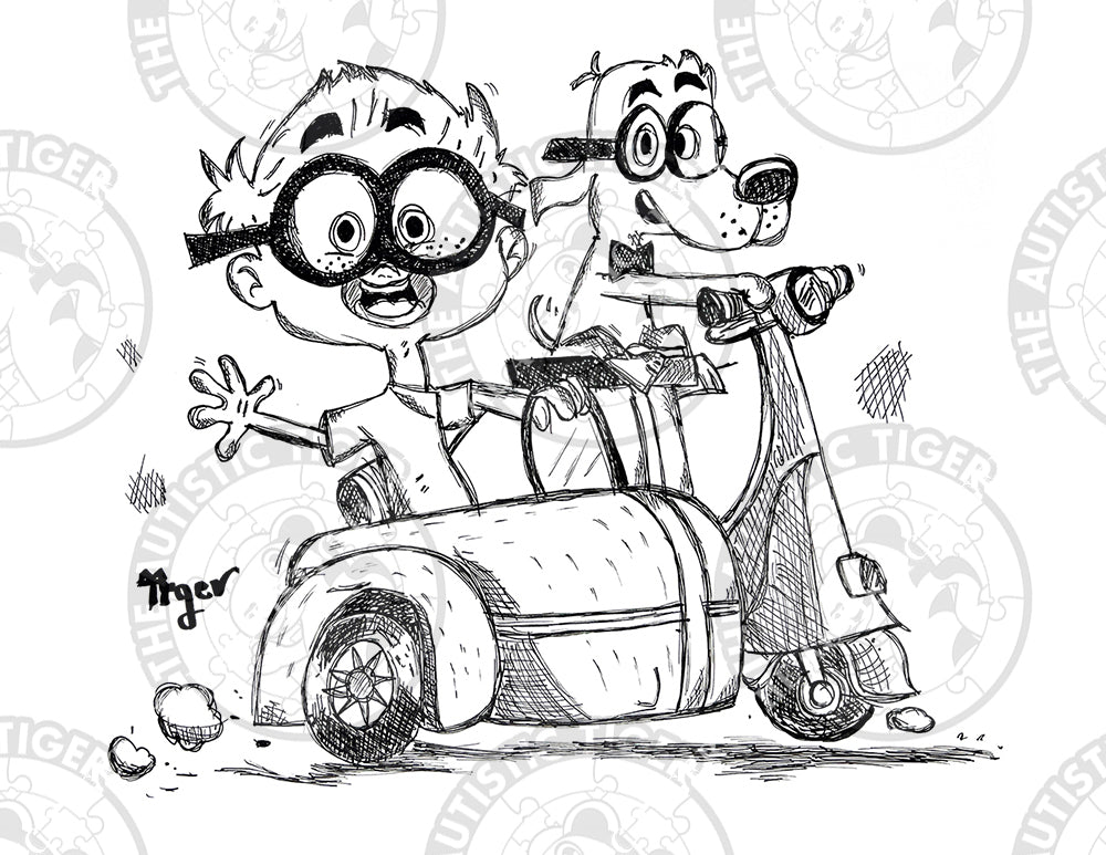 Art Print - P7 Mr Peabody and Sherman B/W