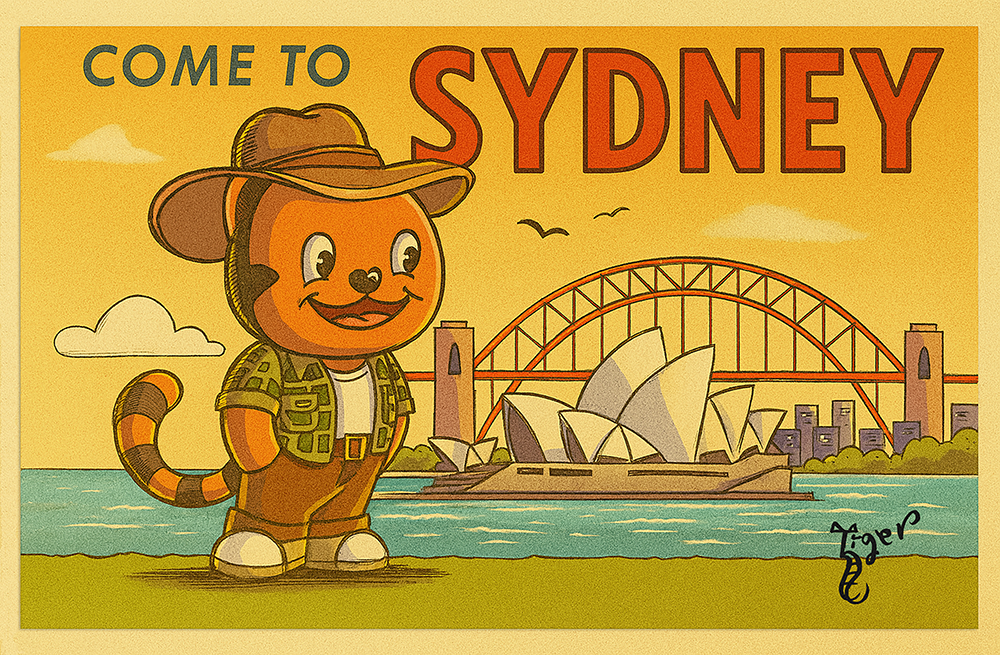 Art Print - PC2 Come to Sydney - TAT Australia Postcard