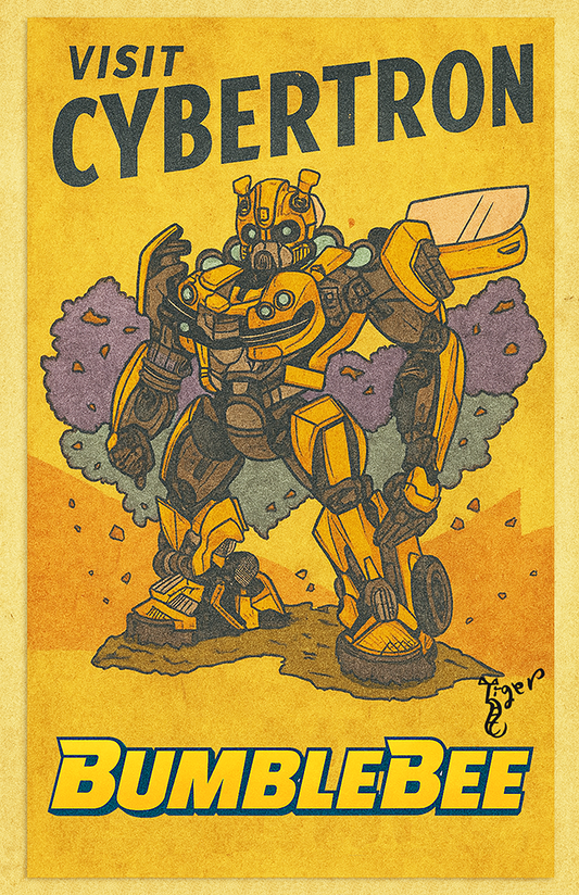 Art Print - PC40 Visit Cybertron - Bumblebee Transformers - Postcard