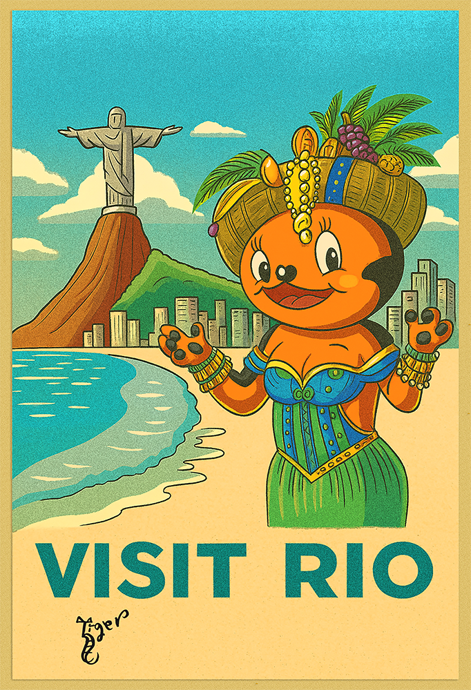 Art Print - PC6 Visit Rio - TAT Postcard