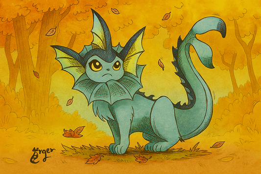 Art Print - PK15 Vaporeon Color - Pokemon