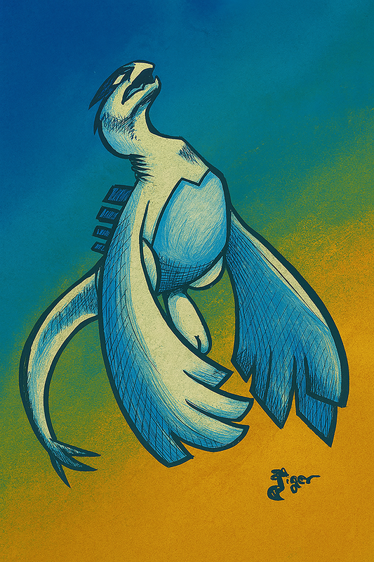 Art Print - PK20 Lugia Color - Pokemon