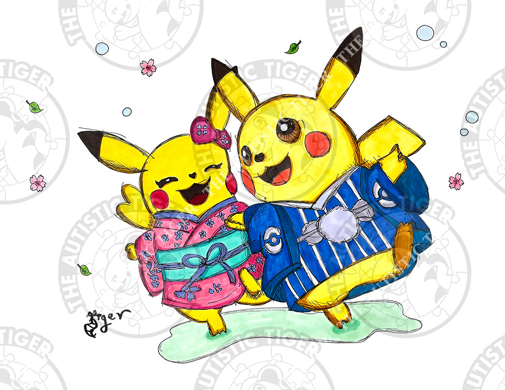 Art Print - PK8 Pikachu in Kimono - Pokemon