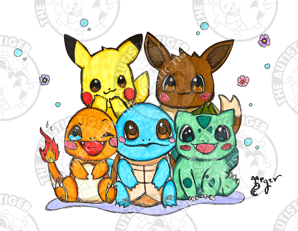 Art Print - PK9 Pikachu and Friends - Pokemon