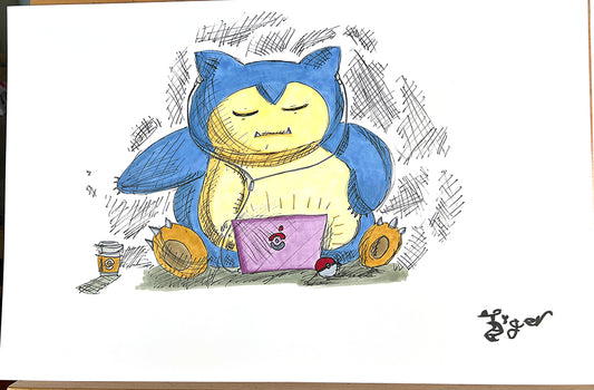 Snorlax - Pokemon - 11x17 Character Drawing