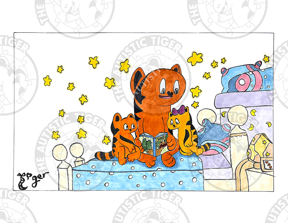 Art Print - T3 TAT's Bedtime Story - Bluey
