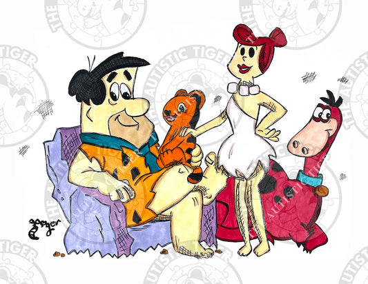 Art Print - T4 TAT with the Flintstones