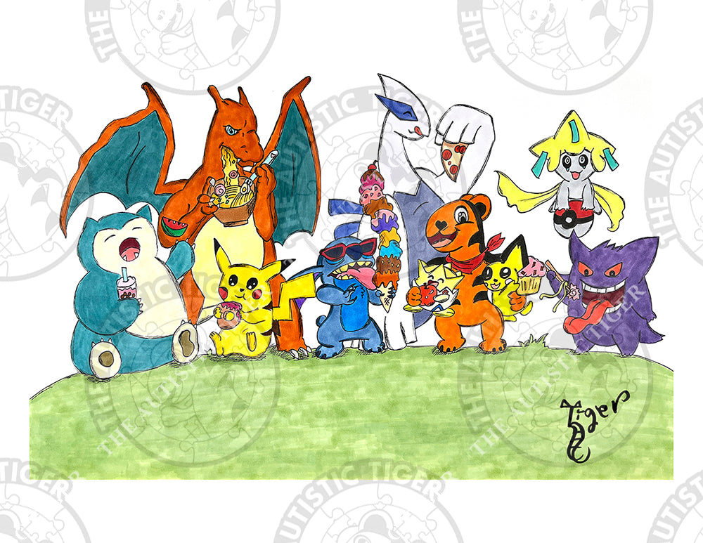 Art Print - T9 Pokemon, Stitch and TAT