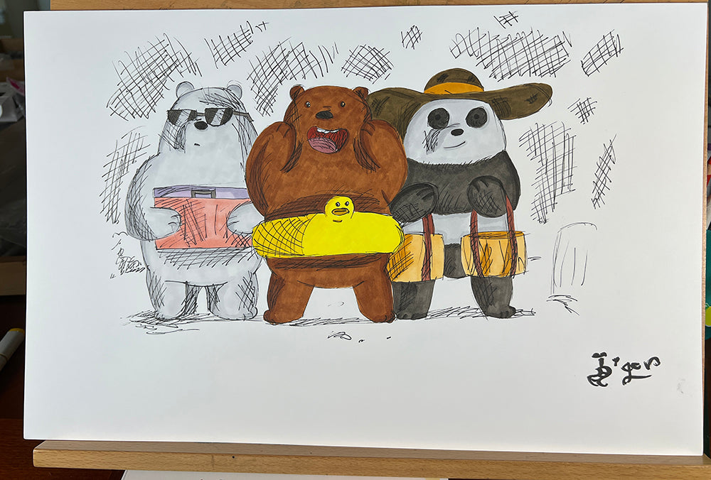 We Bare Bears - 11x17 Character Drawing